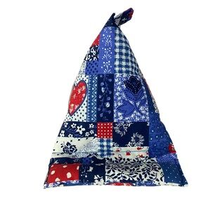 Cell Phone Pillow Stand Patchwork Americana Red White Blue Handmade Holder